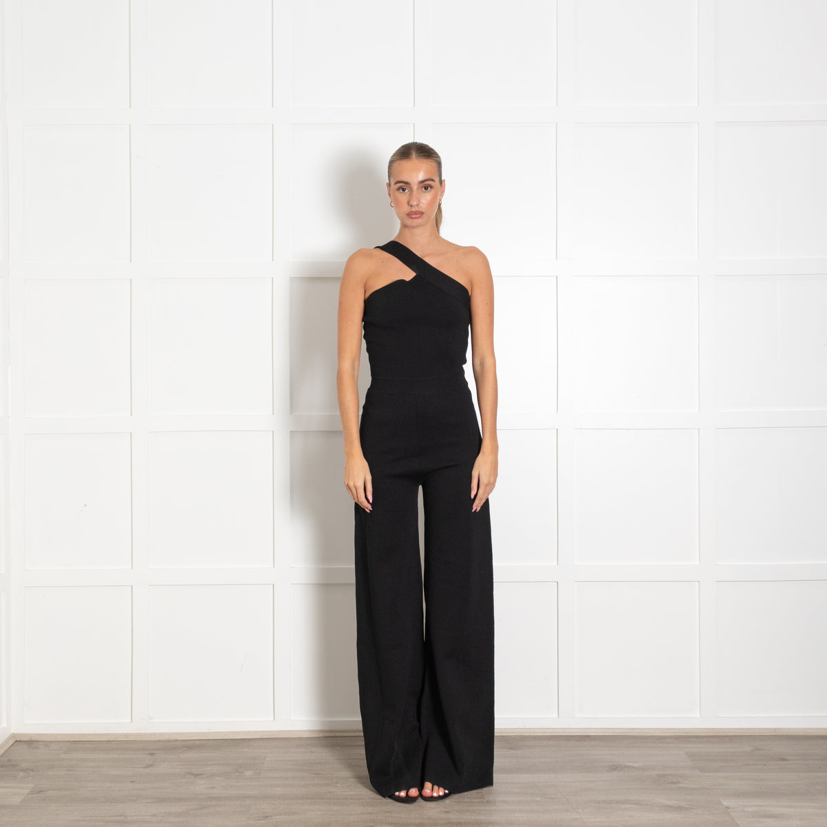 Gauge81 Black Knitted Strappy Rueda Jumpsuit
