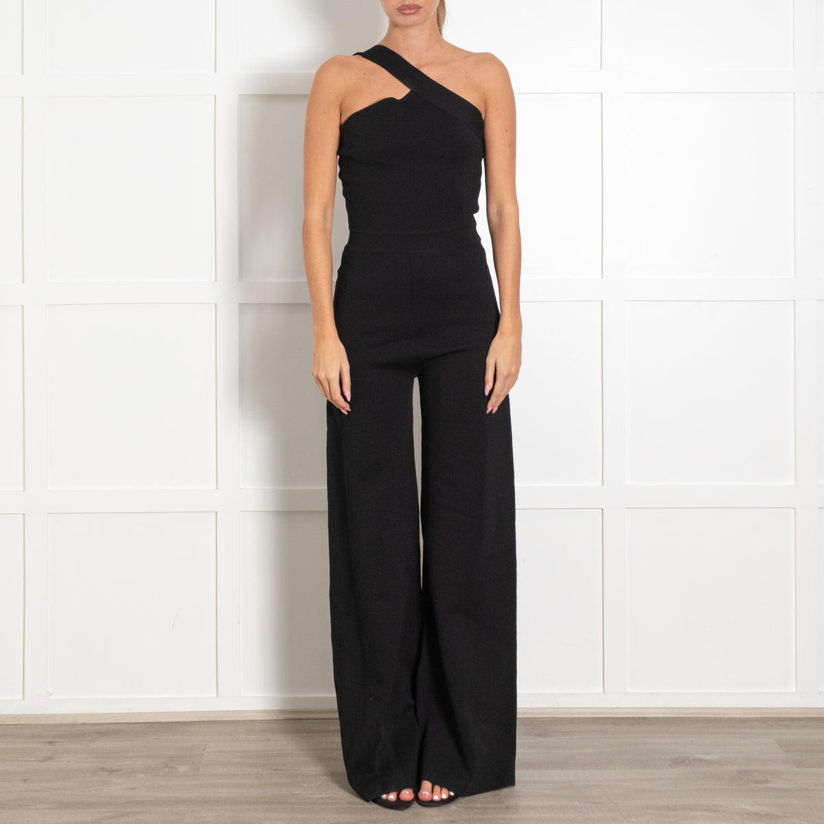 Gauge81 Black Knitted Strappy Rueda Jumpsuit