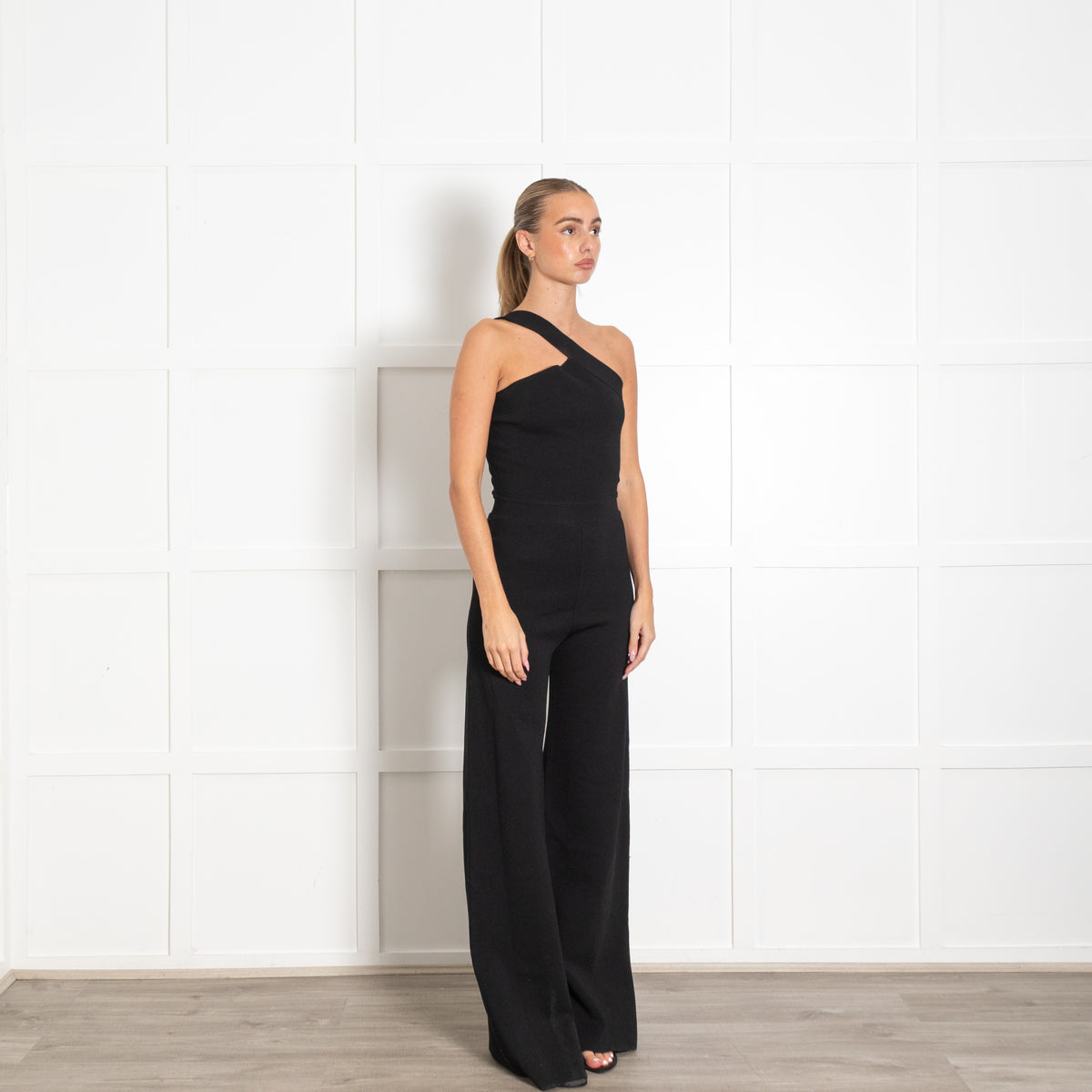 Gauge81 Black Knitted Strappy Rueda Jumpsuit