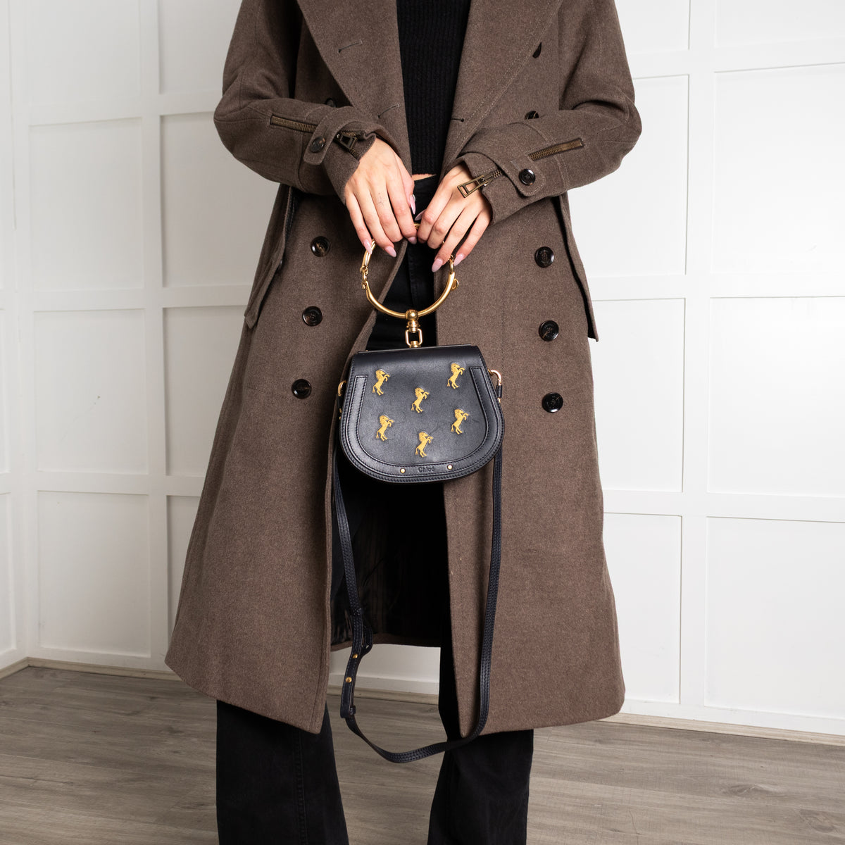 Chloe Midnight Blue Gold Bracelet Nile Bag