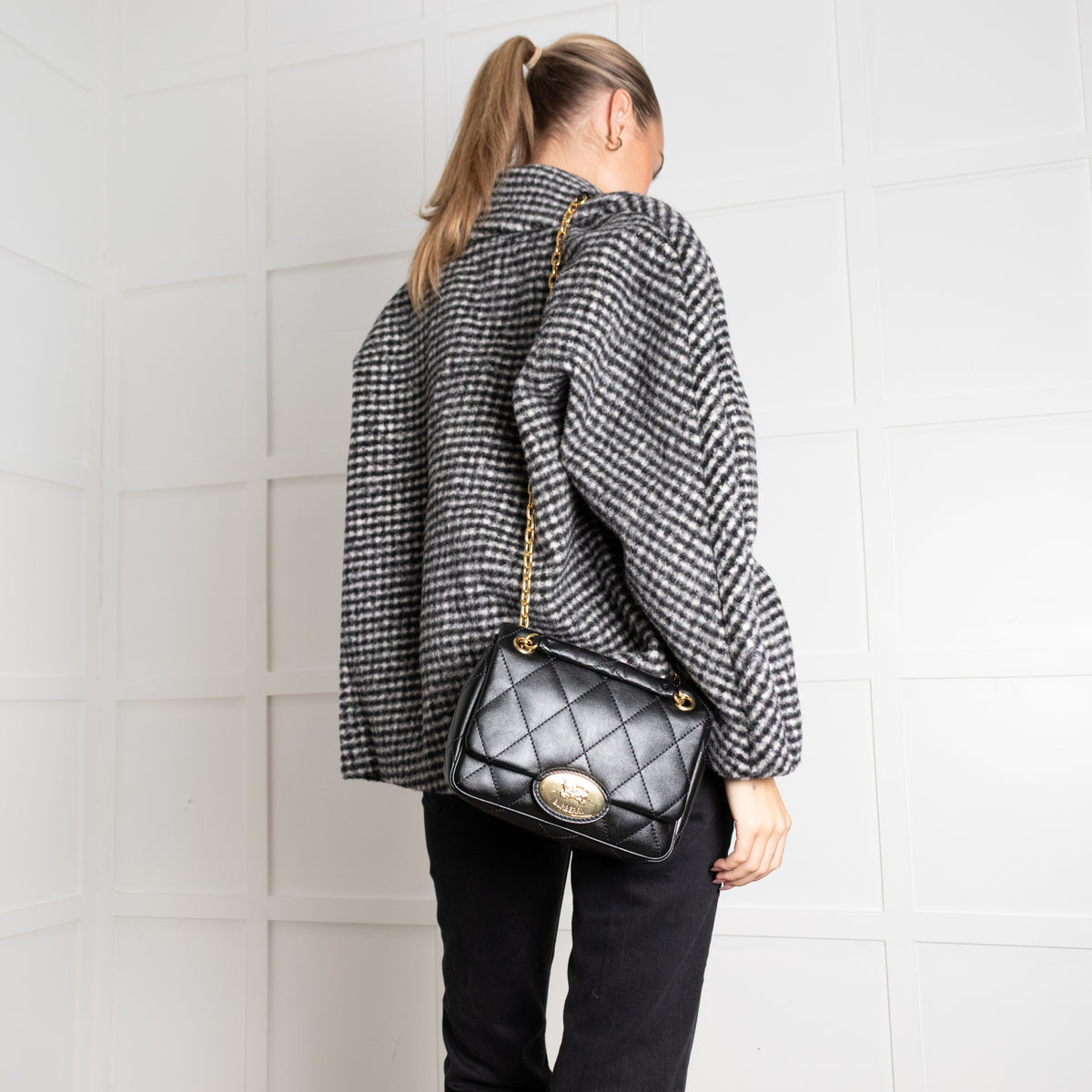 Burberry Black Quilted Leather Strand Shoulder Bag