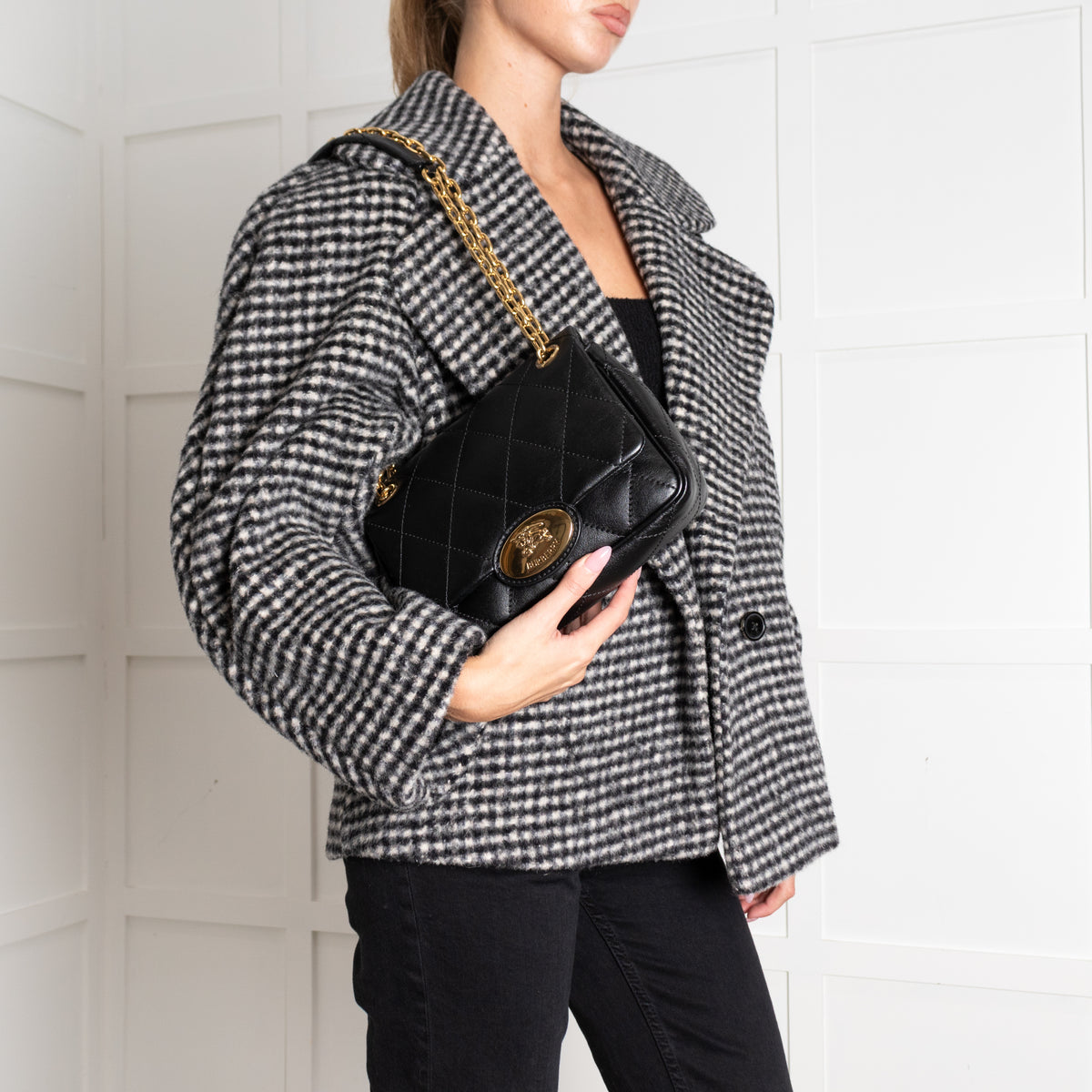 Burberry Black Quilted Leather Strand Shoulder Bag
