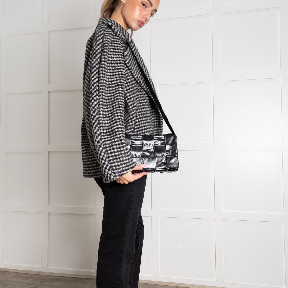 Bottega Veneta Black Leather Cassette Crossbody Bag