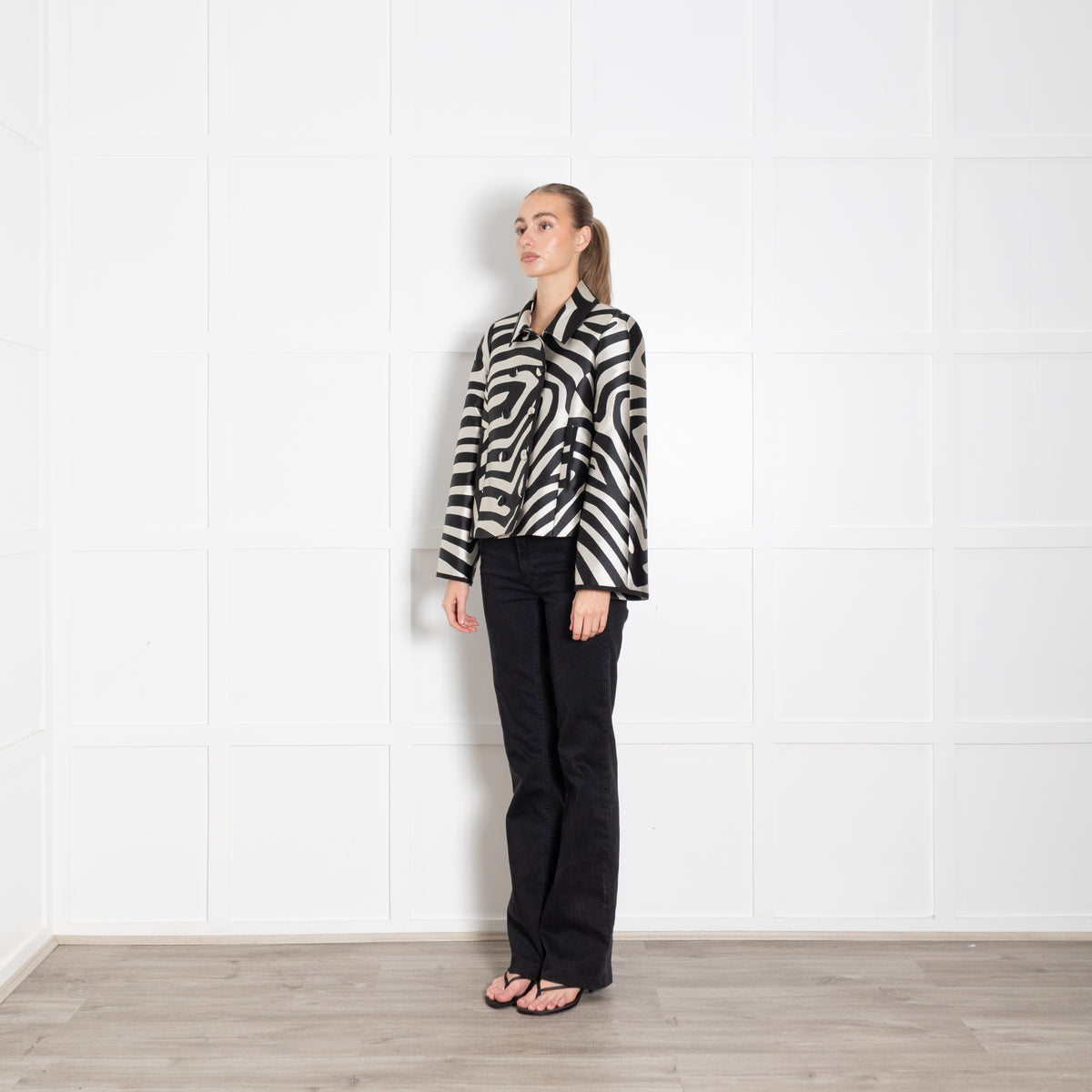 Paul Ka Black & Silver Print Jacket