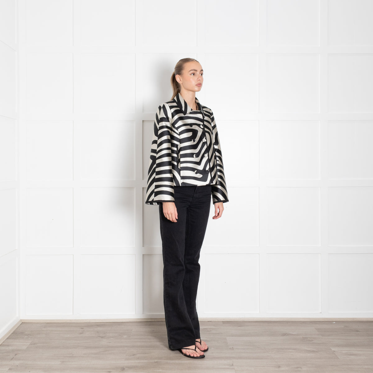 Paul Ka Black & Silver Print Jacket