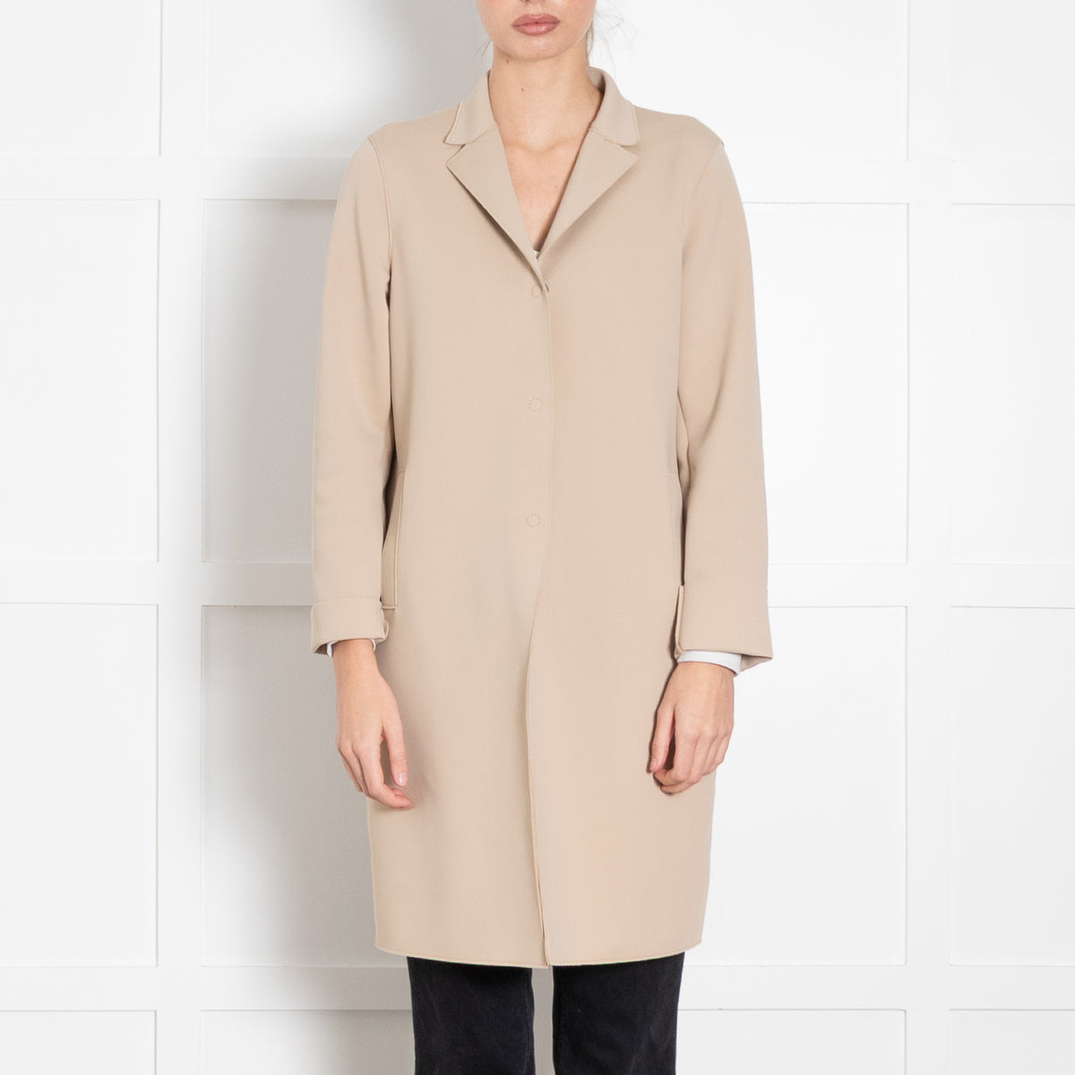 Harris Wharf Beige Polyamide Mix Coat
