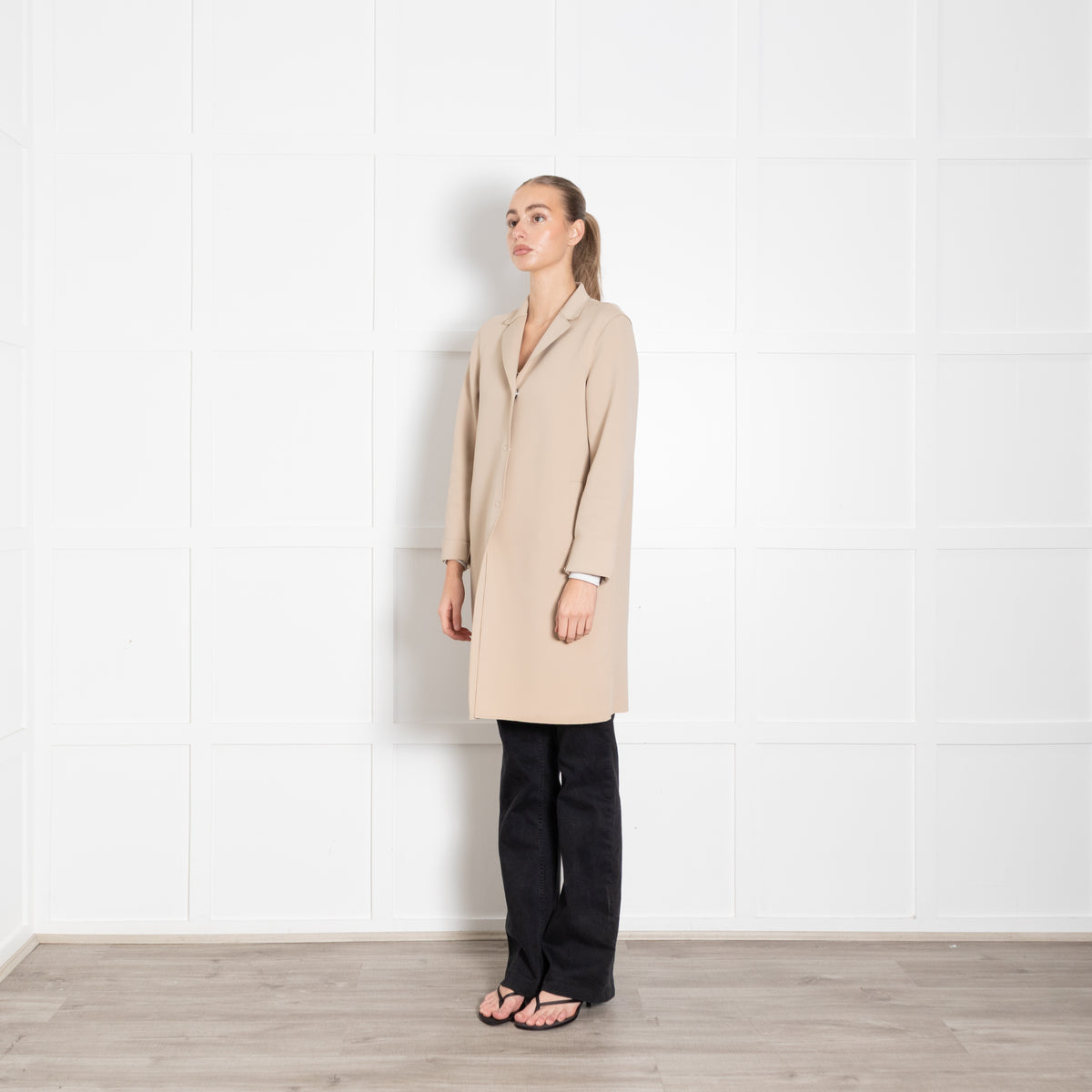 Harris Wharf Beige Polyamide Mix Coat