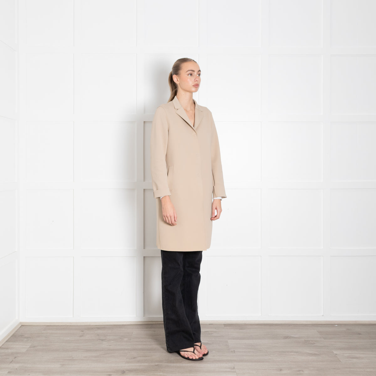 Harris Wharf Beige Polyamide Mix Coat
