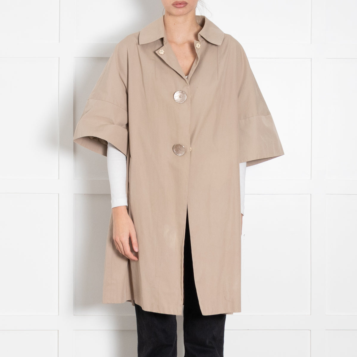 Sportmax Beige Trench Coat With Short Sleeves