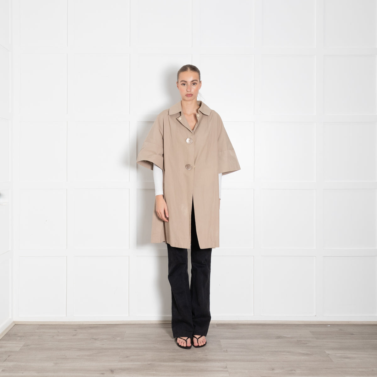 Sportmax Beige Trench Coat With Short Sleeves