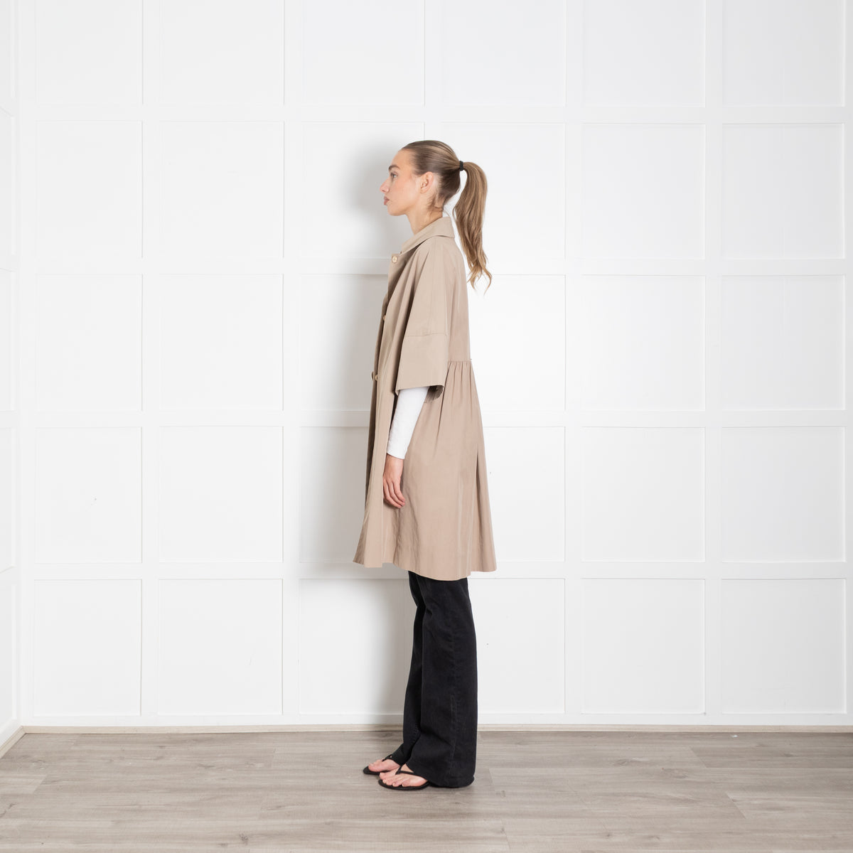 Sportmax Beige Trench Coat With Short Sleeves