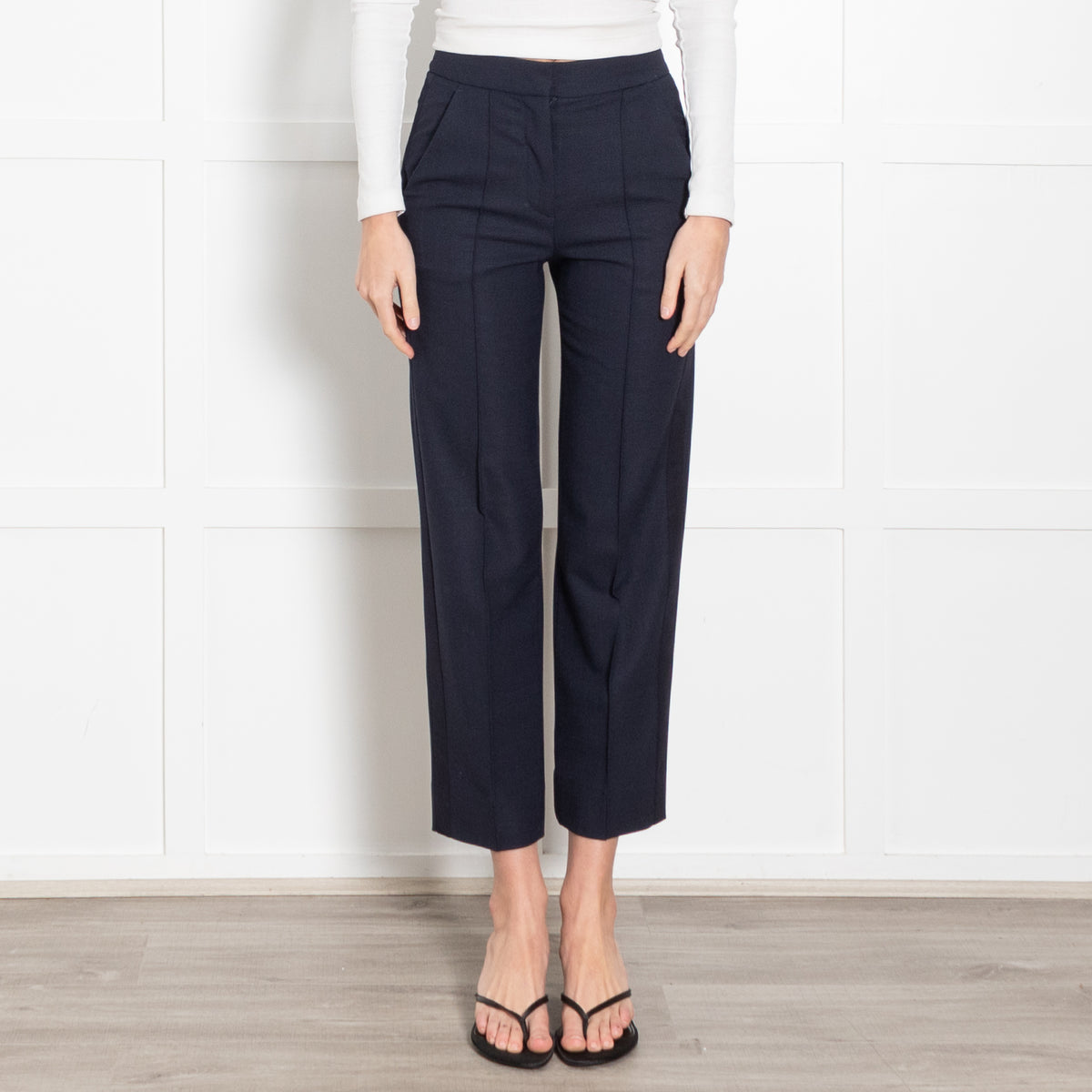 Me + Em Tailored Navy Woven Cigarette Trousers
