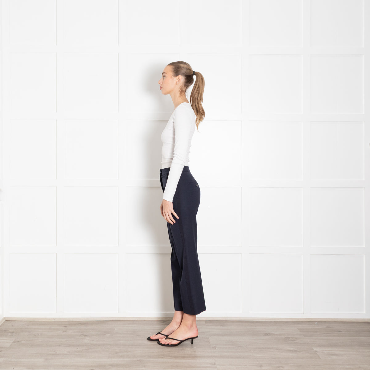Me + Em Tailored Navy Woven Cigarette Trousers