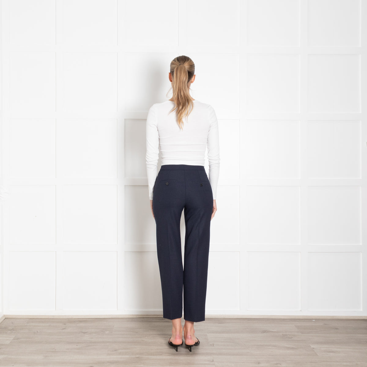 Me + Em Tailored Navy Woven Cigarette Trousers