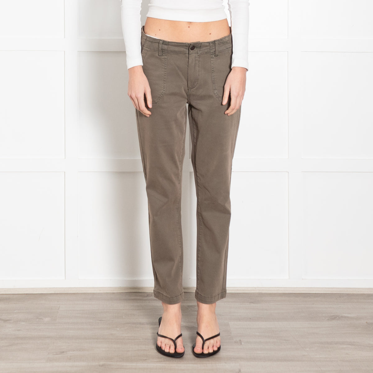 Paige Khaki Brushed Cotton Jeans