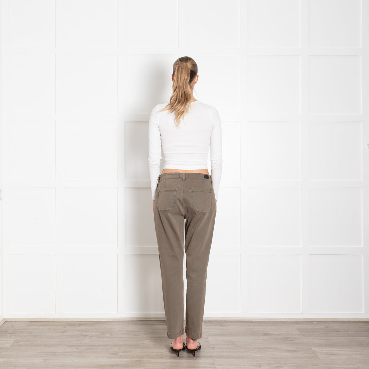 Paige Khaki Brushed Cotton Jeans