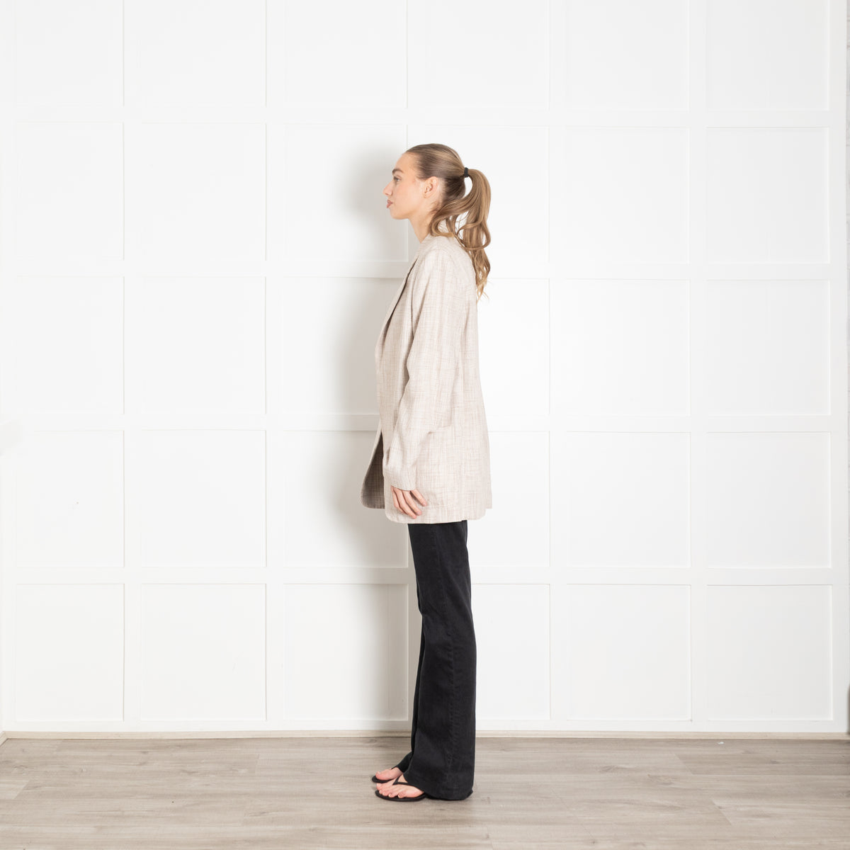 Victoria Beckham Beige & Cream Check Pattern Jacket