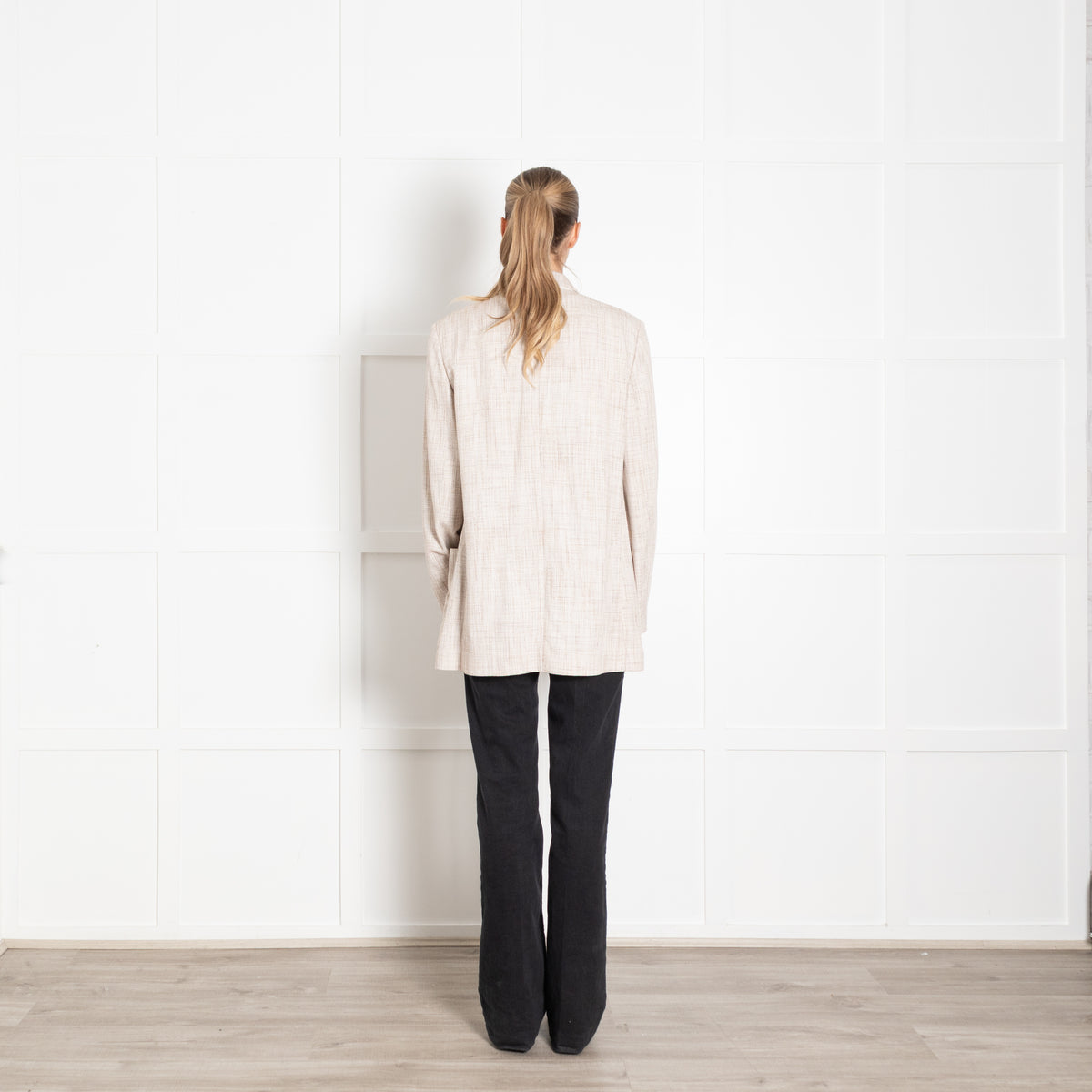 Victoria Beckham Beige & Cream Check Pattern Jacket
