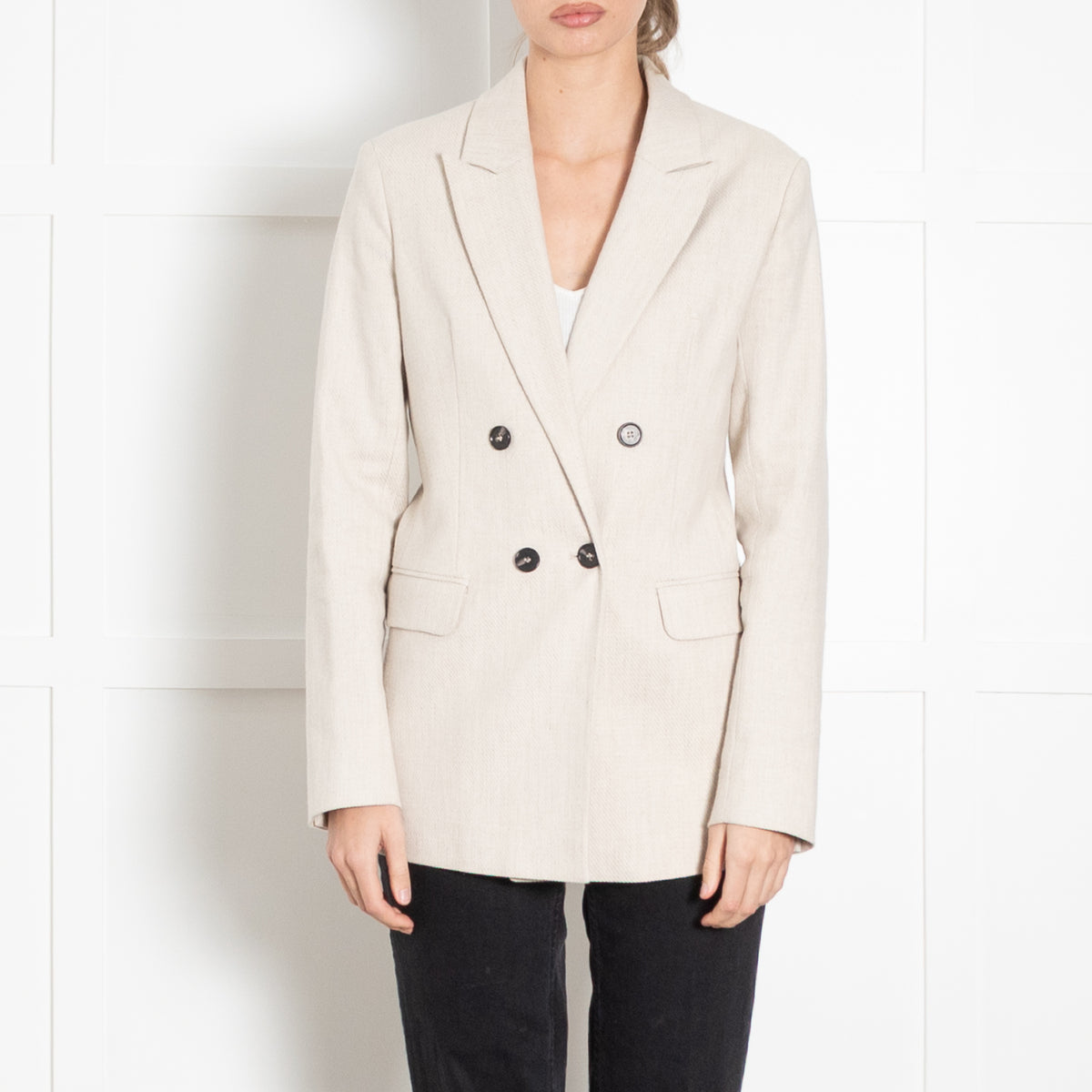 Levete  Cream Double Breasted Jacket