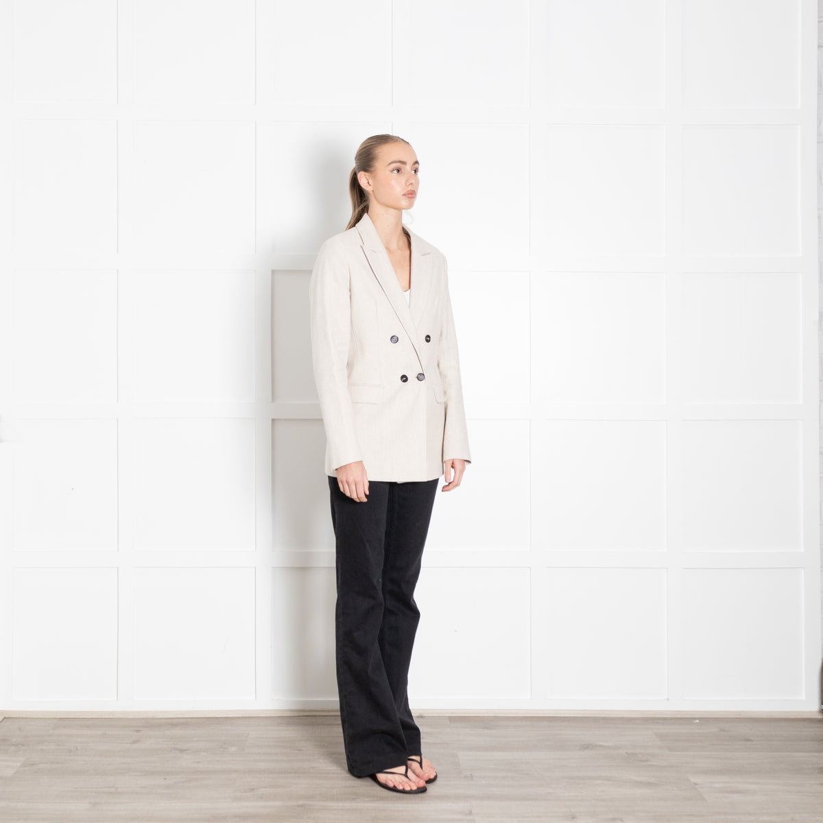 Levete  Cream Double Breasted Jacket