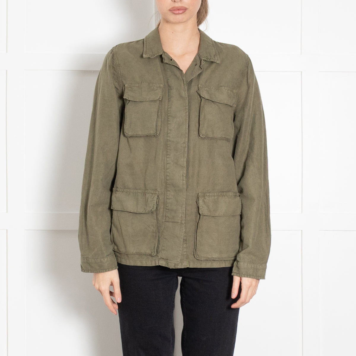 Hartford Khaki Linen Safari Jacket