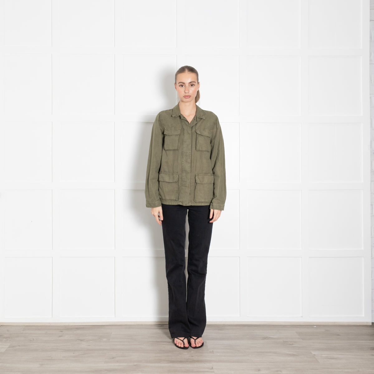 Hartford Khaki Linen Safari Jacket