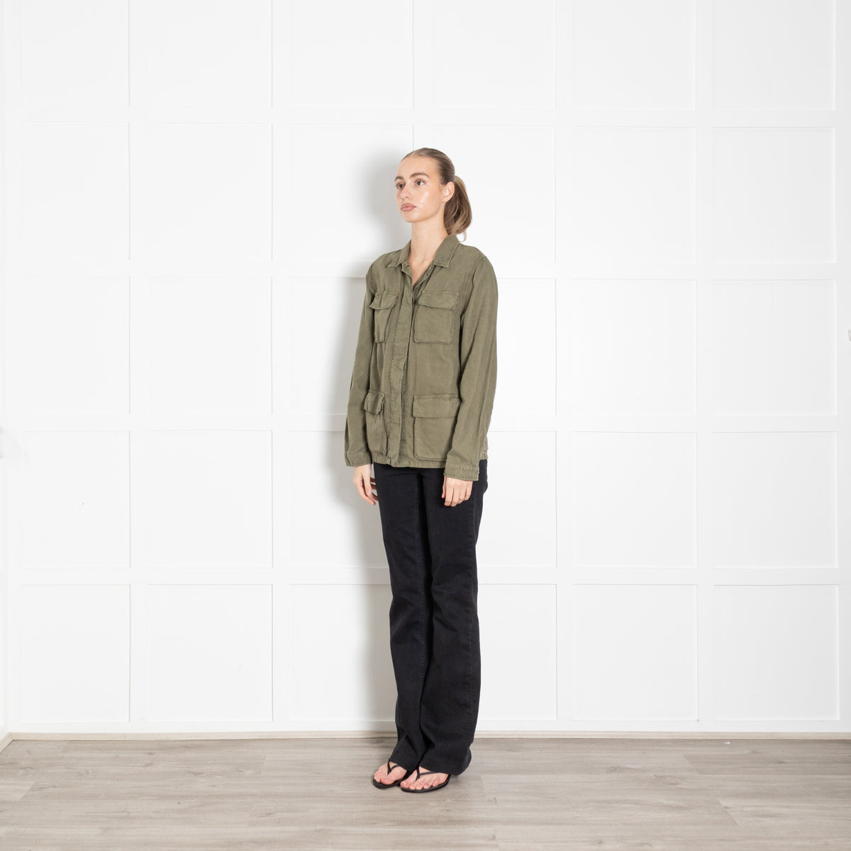 Hartford Khaki Linen Safari Jacket