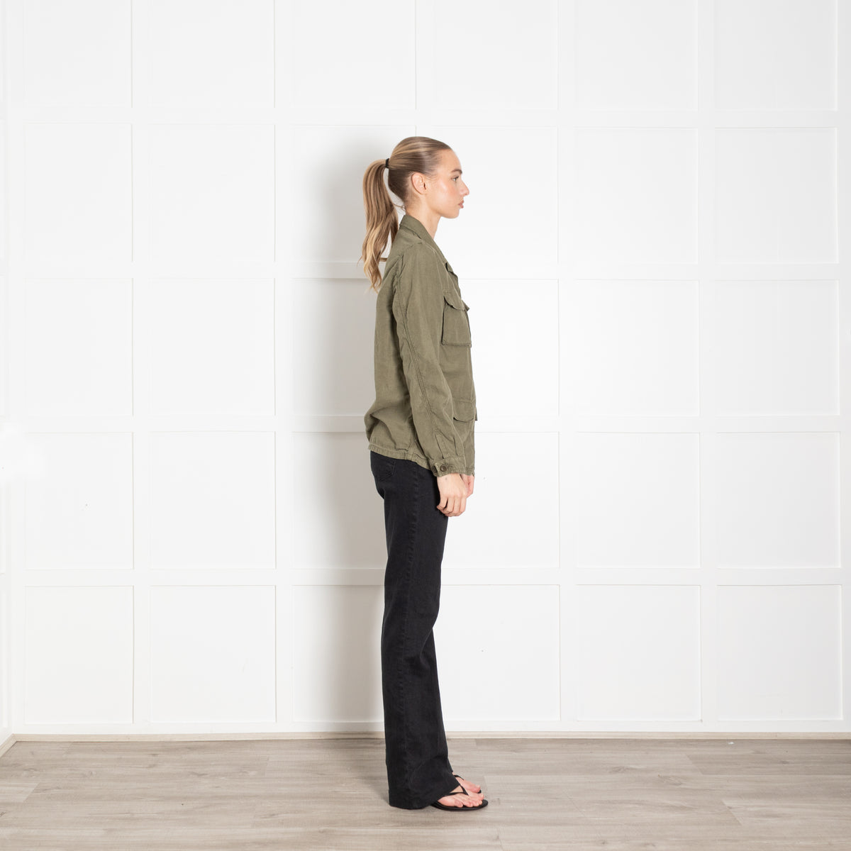 Hartford Khaki Linen Safari Jacket