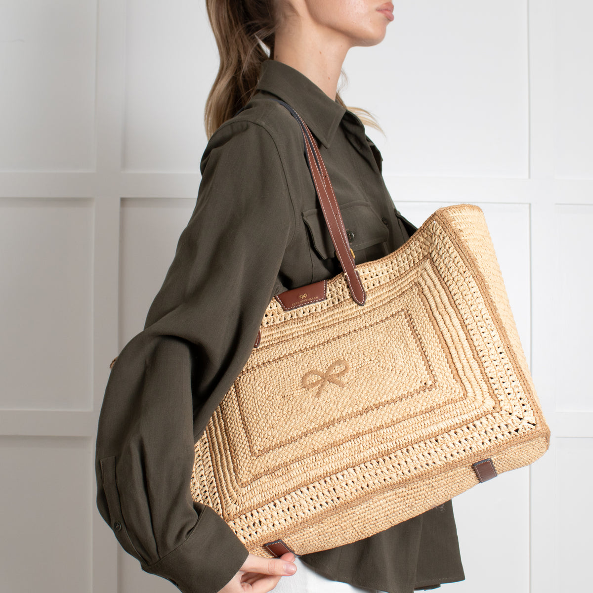Anya Hindmarch Raffia Bow Tote