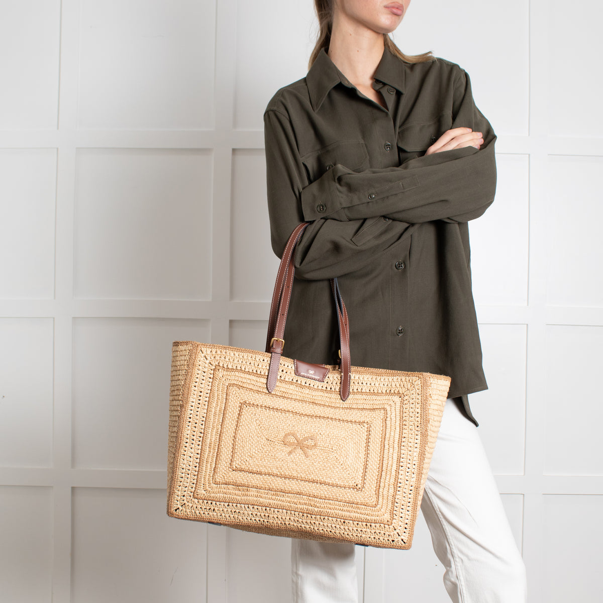 Anya Hindmarch Raffia Bow Tote