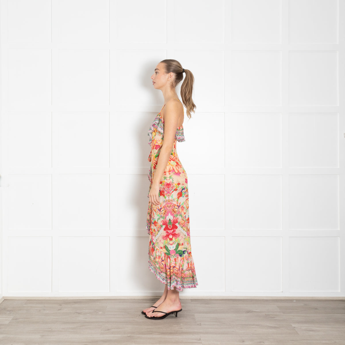 Camilla Multi Print Diamonte Sleeveless Wrap Dress