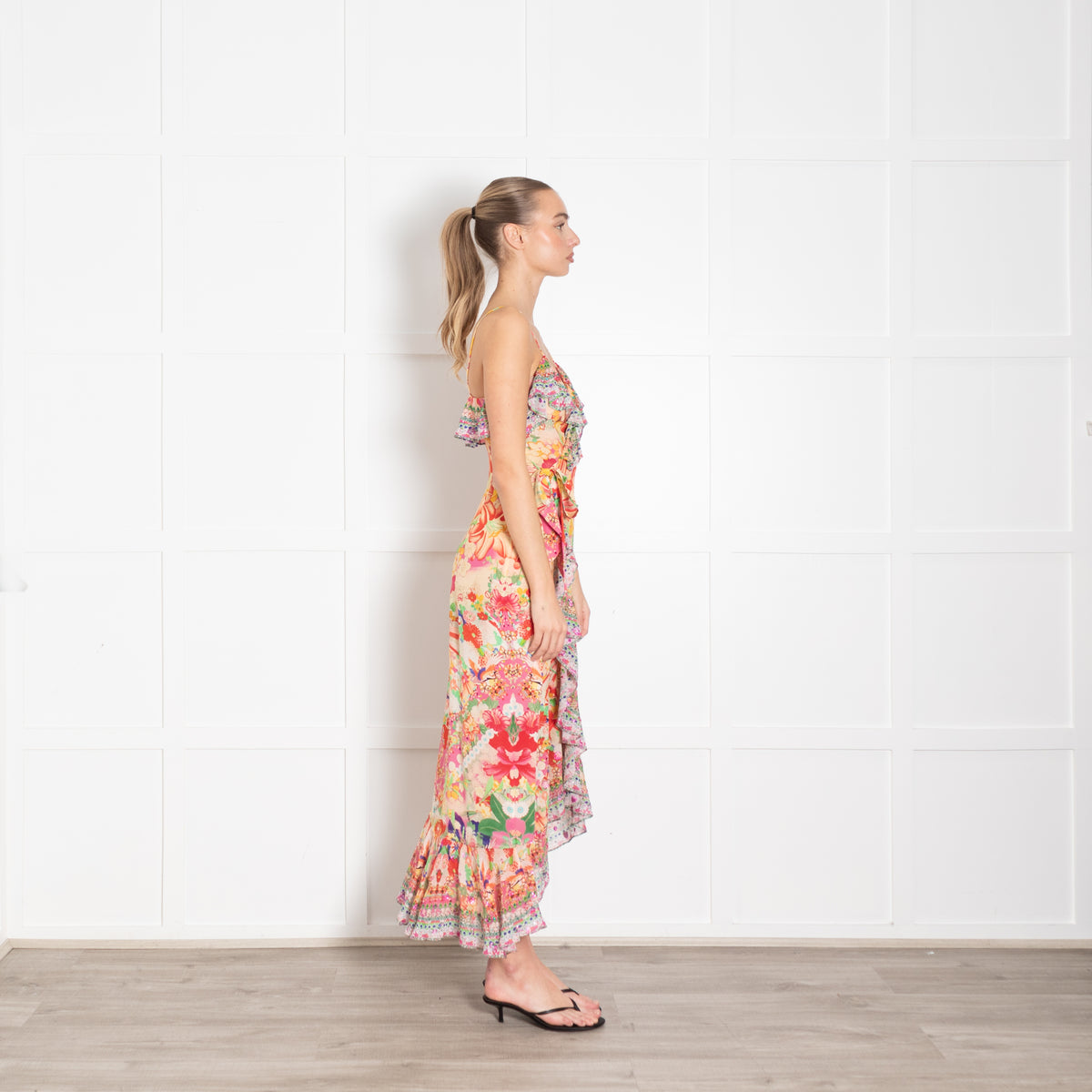 Camilla Multi Print Diamonte Sleeveless Wrap Dress