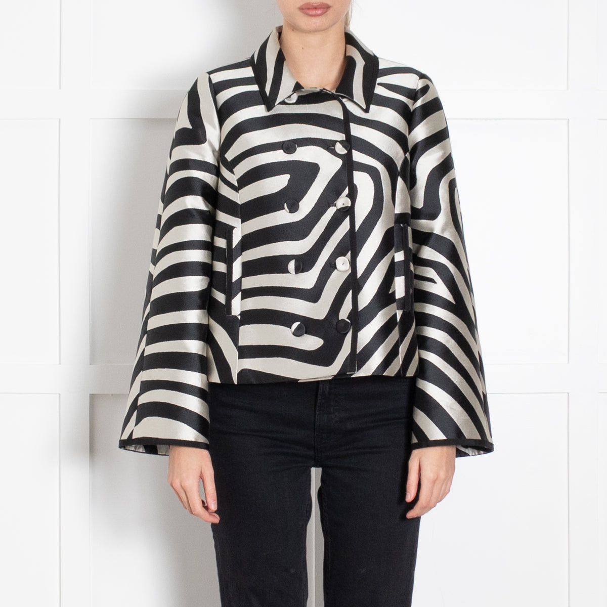 Paul Ka Black & Silver Print Jacket