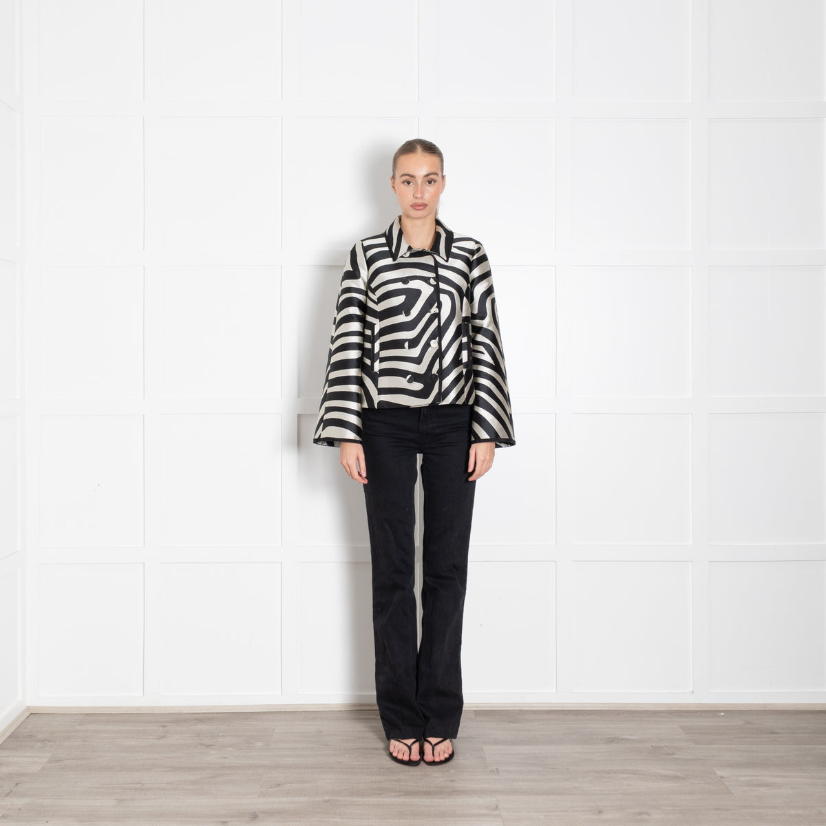 Paul Ka Black & Silver Print Jacket