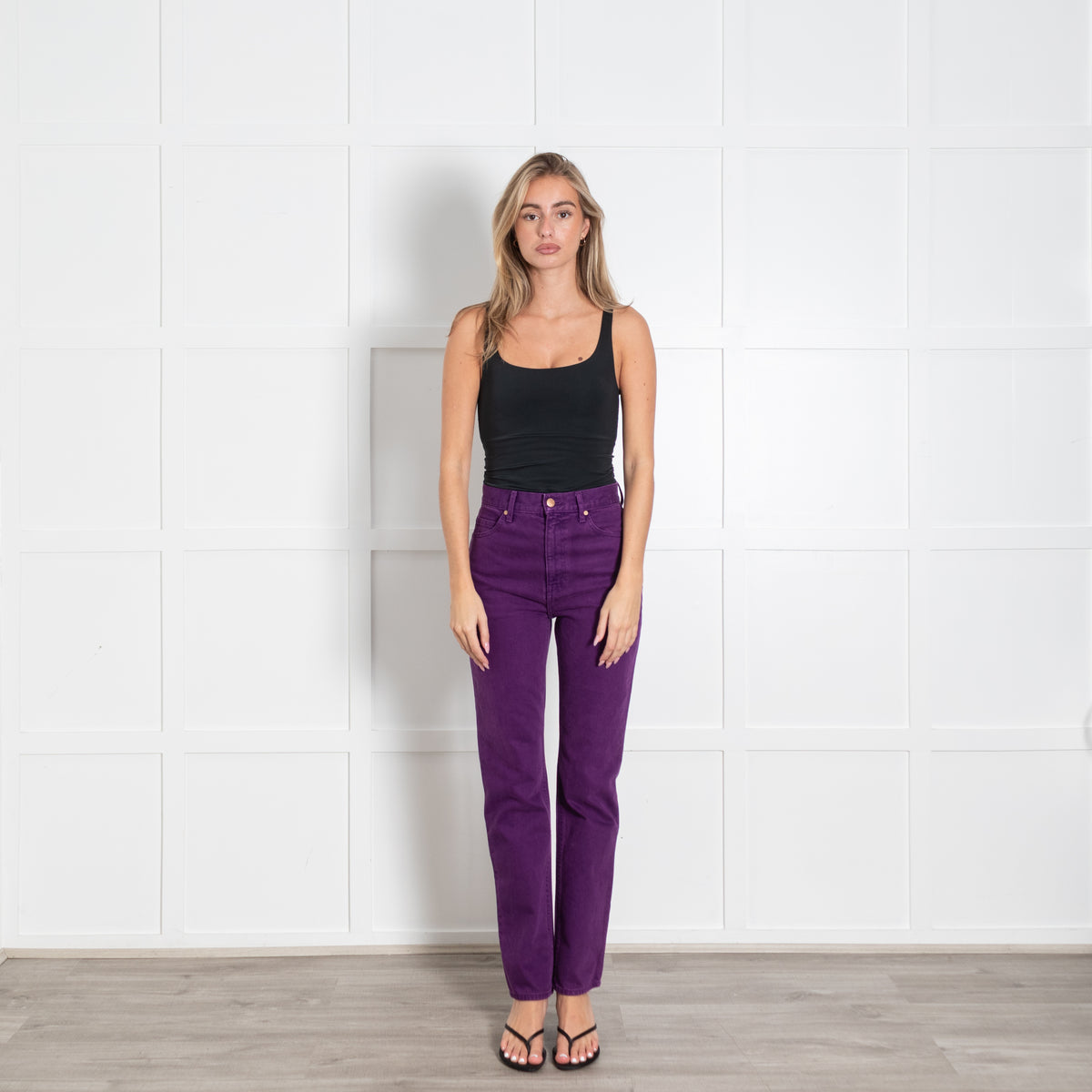 Ulla Johnson Purple Denim Straight Jeans