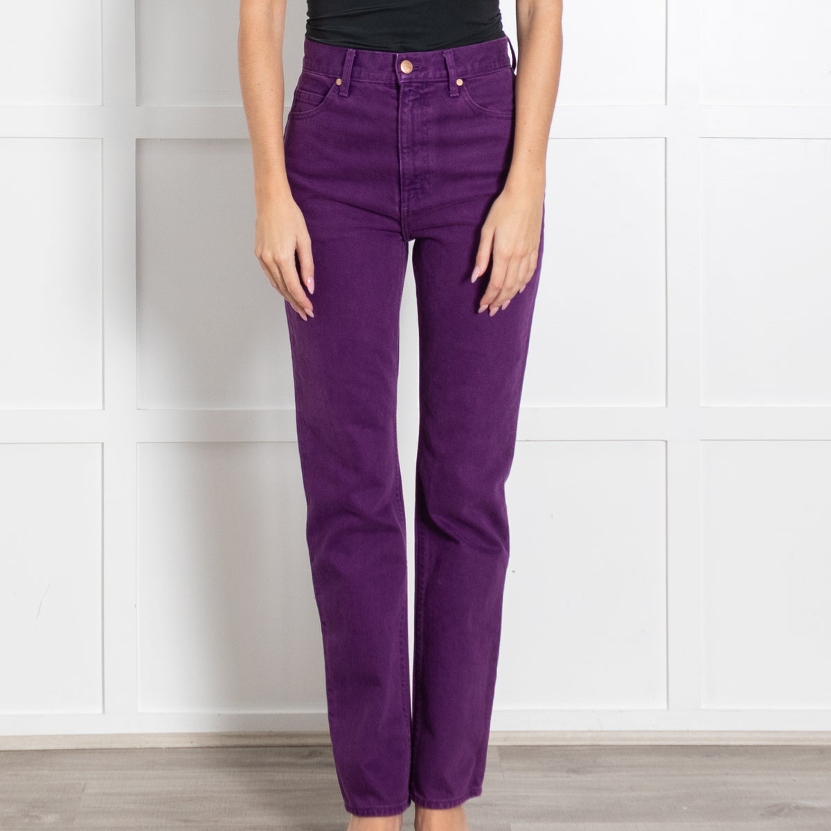 Ulla Johnson Purple Denim Straight Jeans