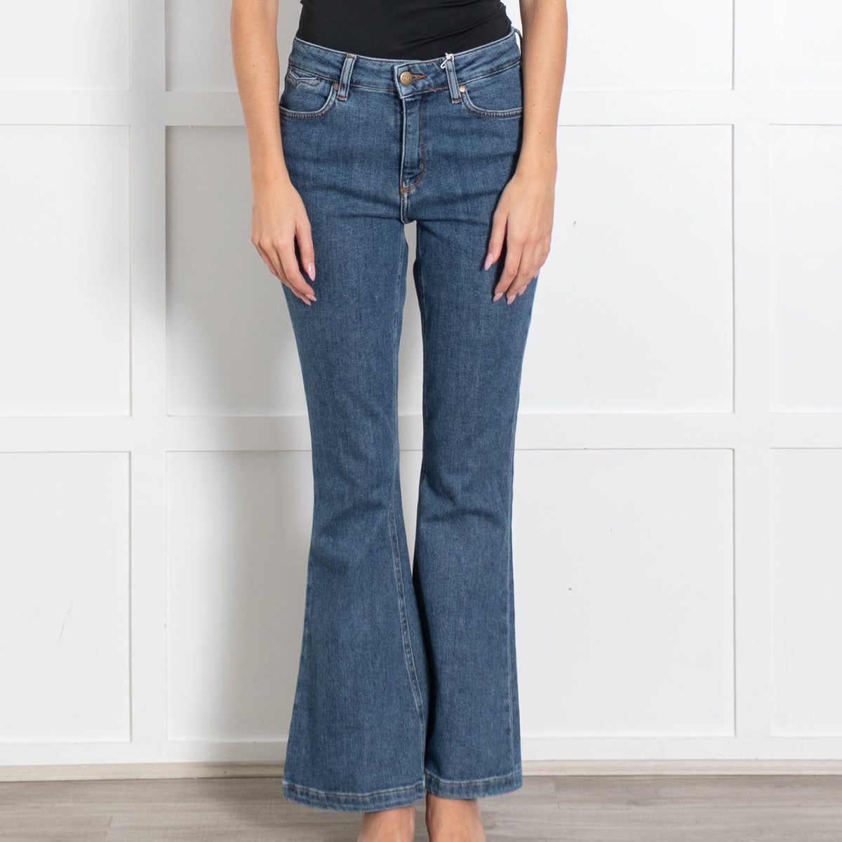 Donna Ida Blue Denim Bootcut Jeans Petite