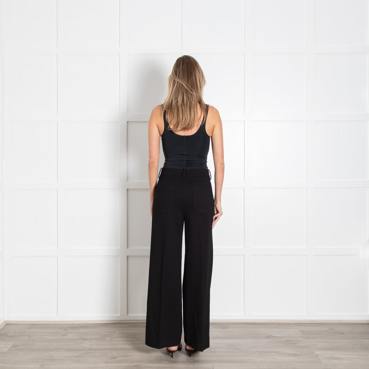 Frame Black Straight The Slim Palazzo Trousers