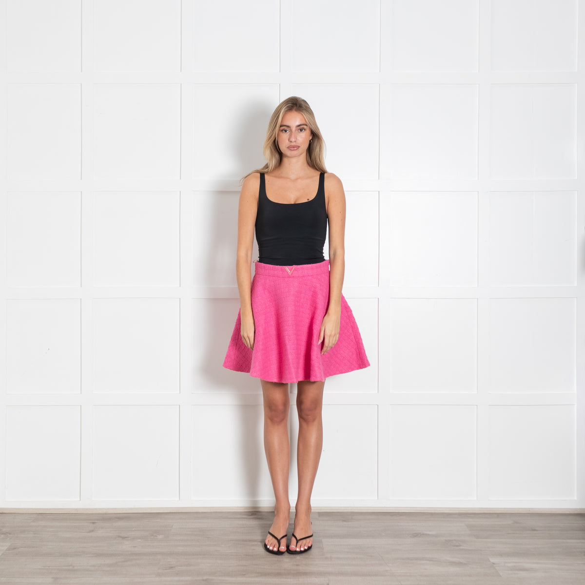 Valentino Pink Tweed Mini Skirt