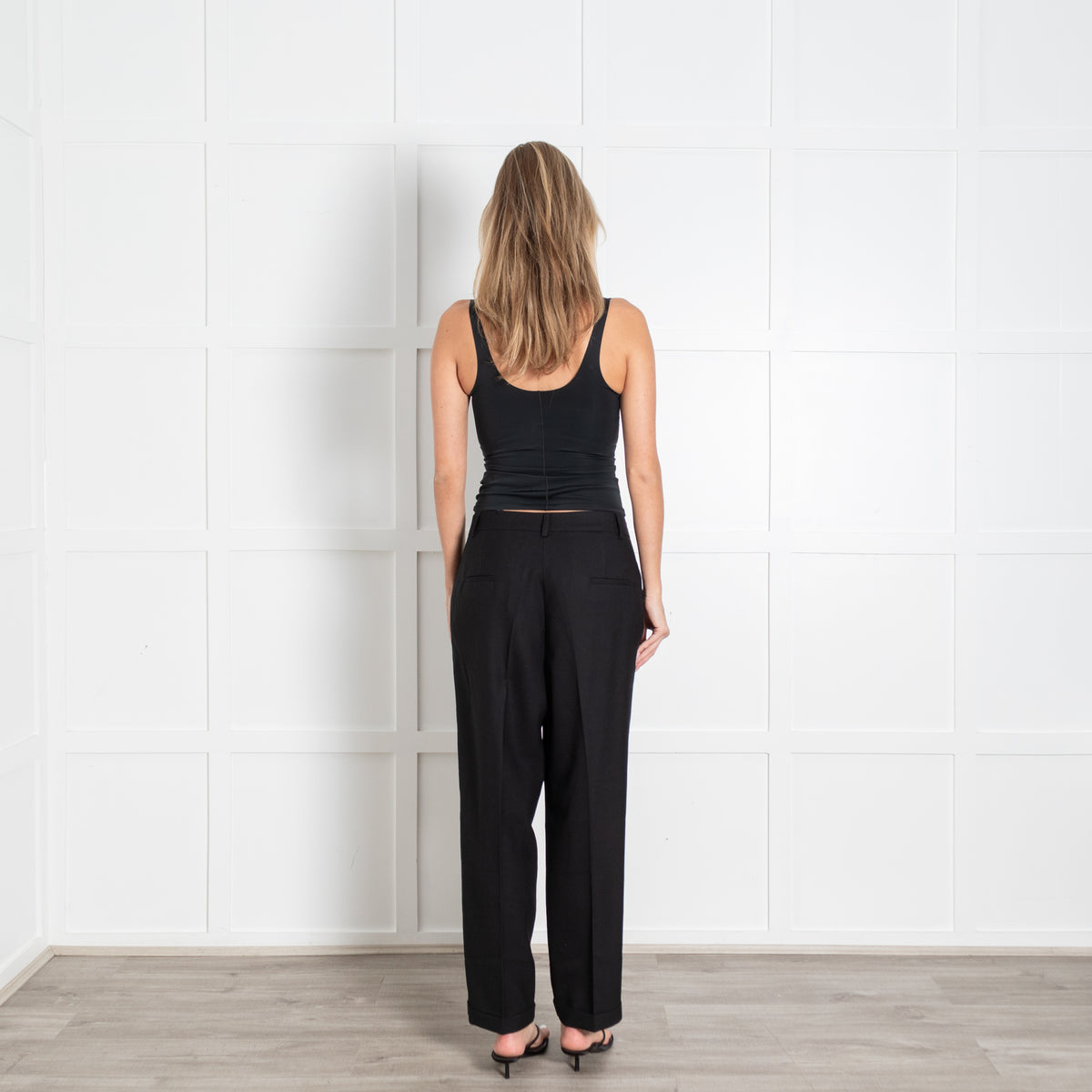 Iris Black Loose Straight Trousers