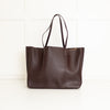Tory Burch Dark Brown Grainy Leather Tote Bag