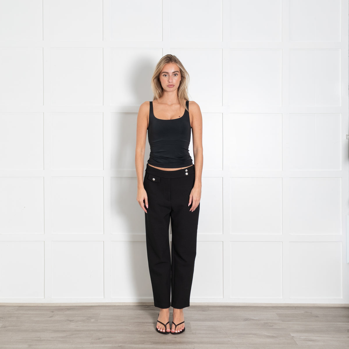 Veronica Beard Black Renzo Pant Style With Silver Buttons Trousers