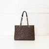 Chanel Chocolate Brown Caviar Leather Grand Shopper Tote