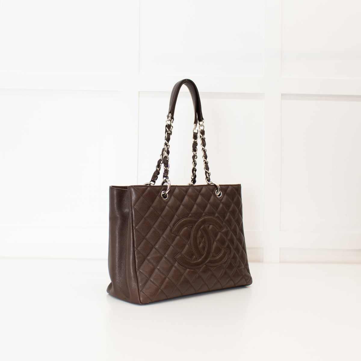 Chanel Chocolate Brown Caviar Leather Grand Shopper Tote