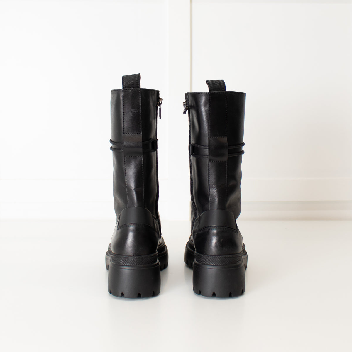 Bogner Black Leather High Boots