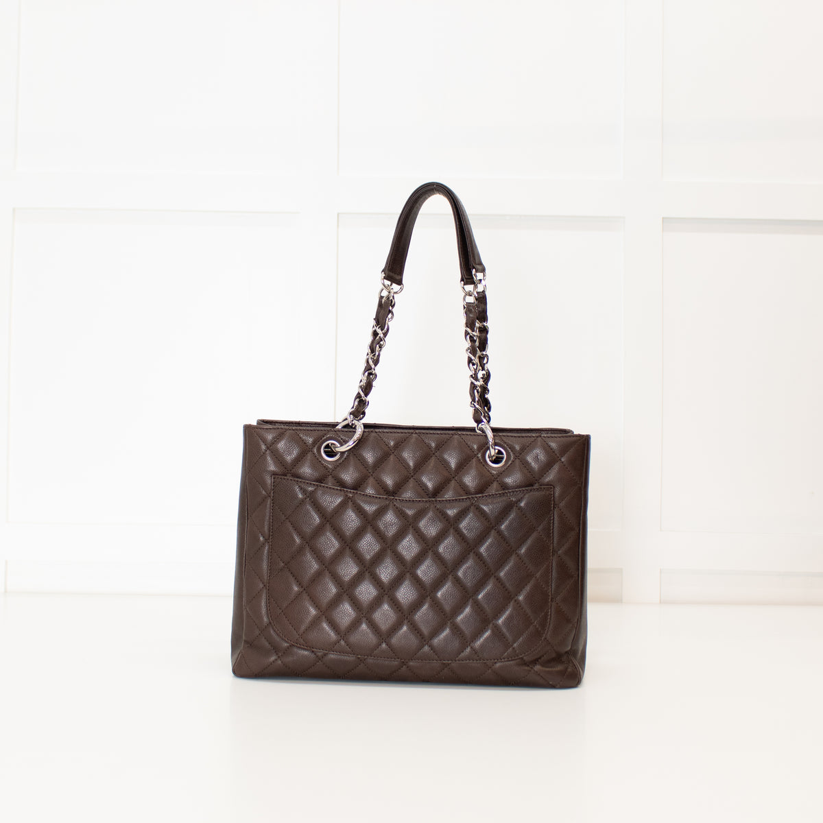 Chanel Chocolate Brown Caviar Leather Grand Shopper Tote