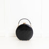 Aspinal Of London Black Patent Croc Hat Box Bag