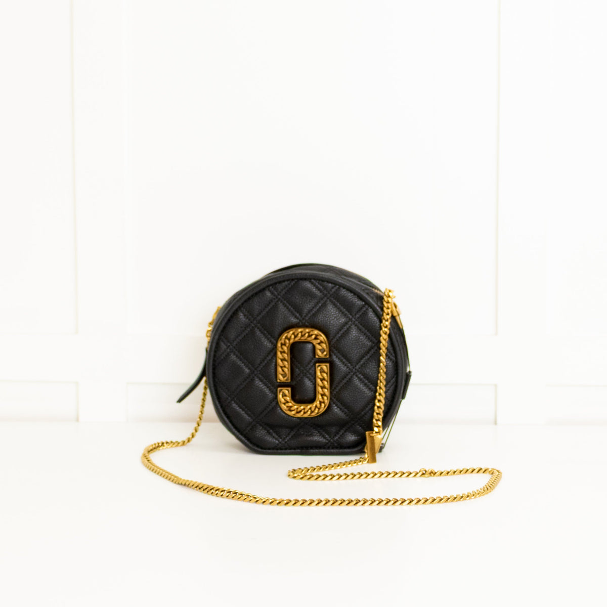 Marc Jacobs Black Quilted The Status Crossbody Bag