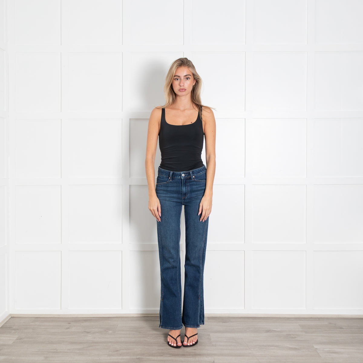 Paige Blue Denim Flared High Rise Laurel Canyon Jeans