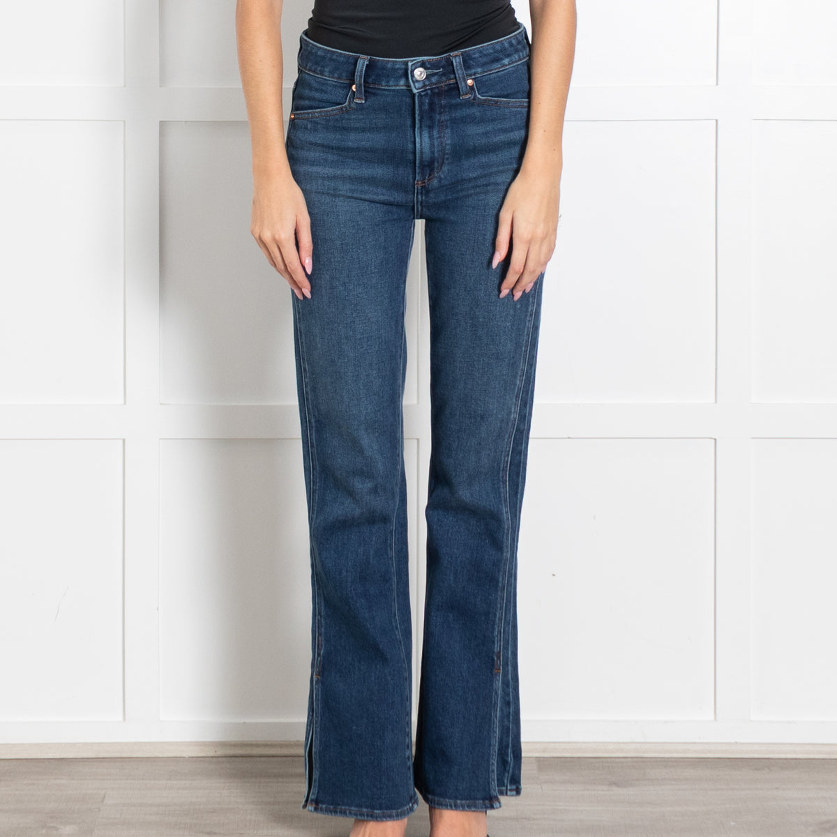 Paige Blue Denim Flared High Rise Laurel Canyon Jeans